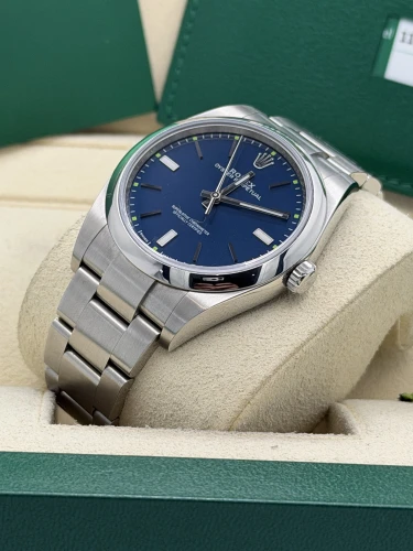 Rolex Oyster Perpetual 39mm 114300 blue dial, oyster bracelet, 2018