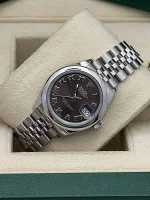 Rolex Datejust 28mm 279160 slate grey dial, jubilee bracelet, smooth bezel 2024