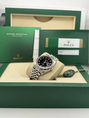 Rolex Datejust 36mm 116234 black dia dot dial, fluted, jubilee bracelet 2017