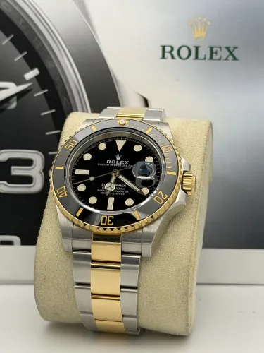 Rolex Submariner date 126613LN black dial & bezel, yellow gold bi metal oyster bracelet 2022