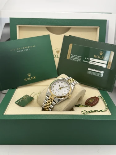 Rolex Datejust 36mm 116233 white roman dial, bi metal jubilee bracelet, 2013
