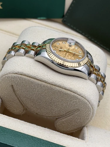 Rolex Datejust 26mm 179173 bi metal fluted bezel, champ dia dial, jubilee, 2008