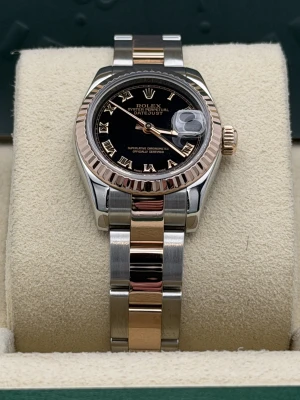 Rolex Datejust 26mm 179171 Black Roman Dial bi metal Oyster Bracelet 2006