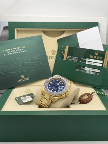 Rolex Submariner date 40mm 116618LB full yellow gold bluesy 2014