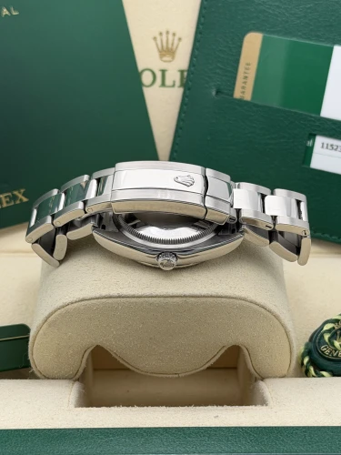 Rolex Datejust 34mm, 115234, pink diamond dot dial, oyster bracelet, 2017