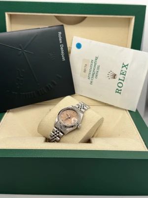 Rolex Datejust 26mm 69174 pink dia dot dial fluted bezel jubilee bracelet 1999