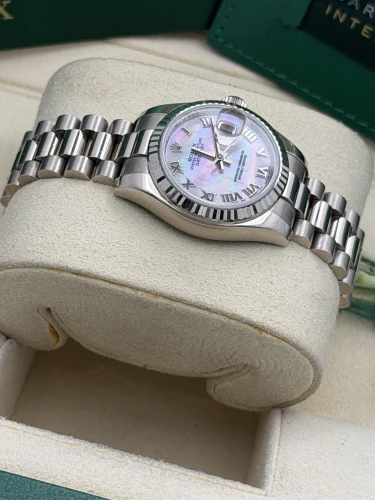 Rolex Datejust 26mm 179179 white gold,MOP dial, fluted, president bracelet 2022