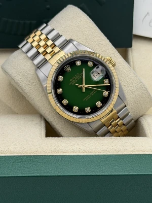 Rolex Datejust 36mm 16233 green vignale dial bi metal jubilee, fluted bezel 1996