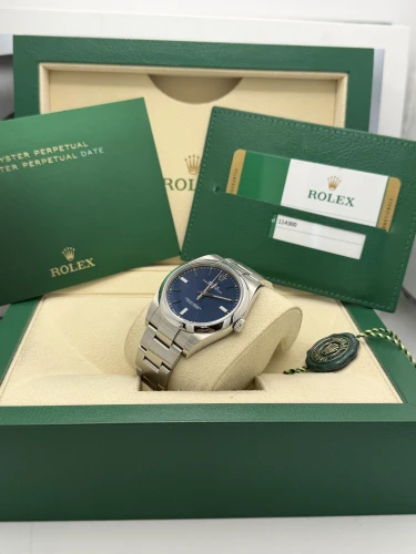 Rolex Oyster Perpetual 39mm 114300 blue dial, oyster bracelet, 2018